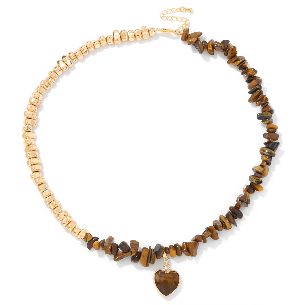 2025 nouveau coeur pierre pendentif collier puce irrégulière pierre gravier Lapis Lazuli améthystes 