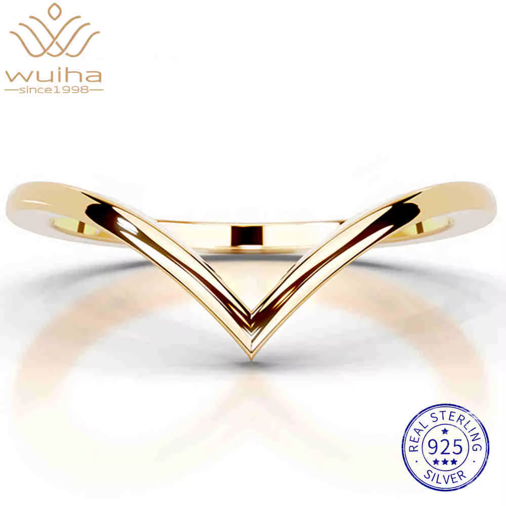 WUIHA Bague de mariage et de fiançailles en argent sterling 925 plaqué or, bijoux fins, vente en gro