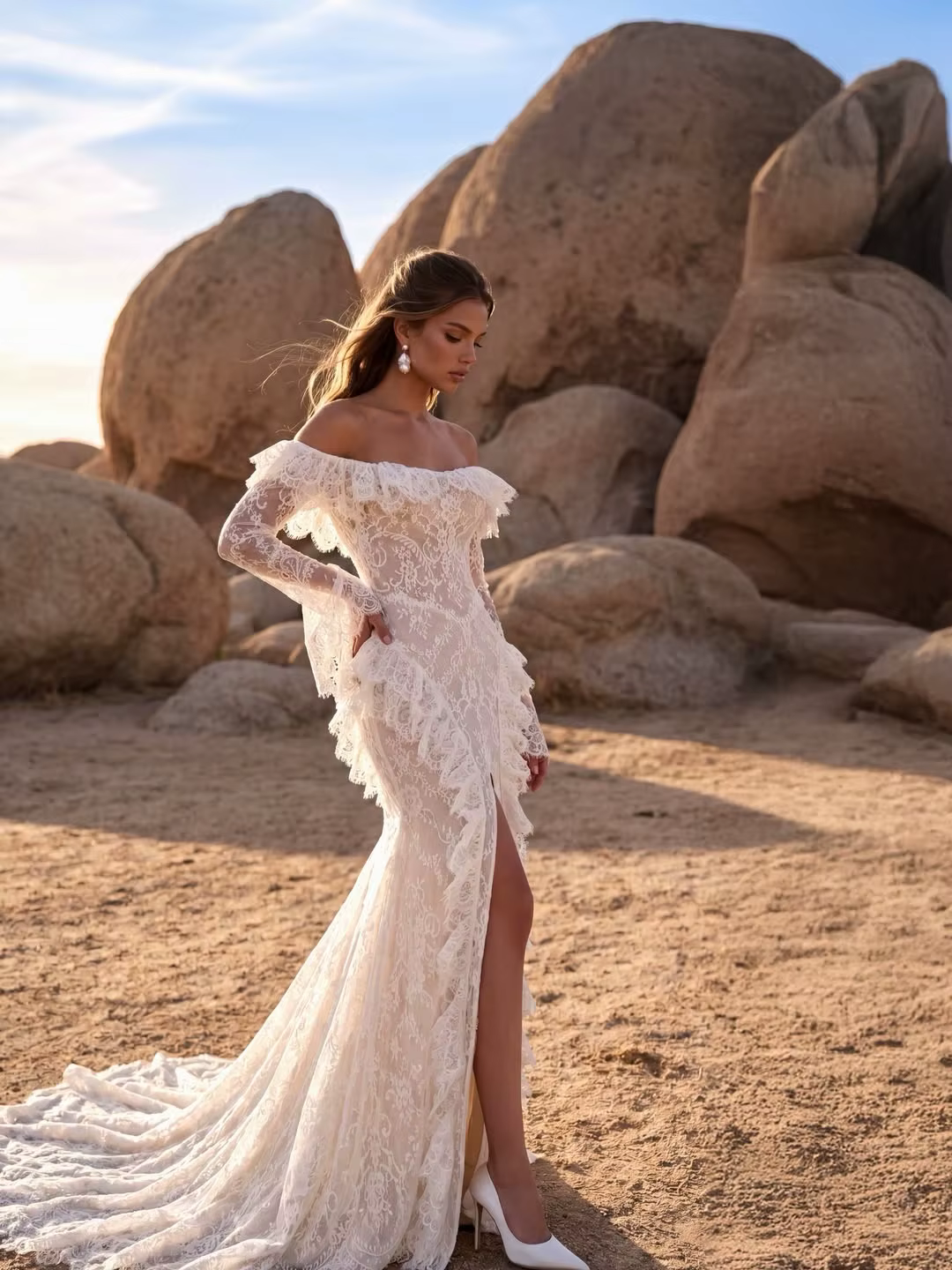 Nouvelle Robe de Mariée Élégante 2026 pour Élopement, en Satin avec Nœud, Bretelles Fines, Bordure e