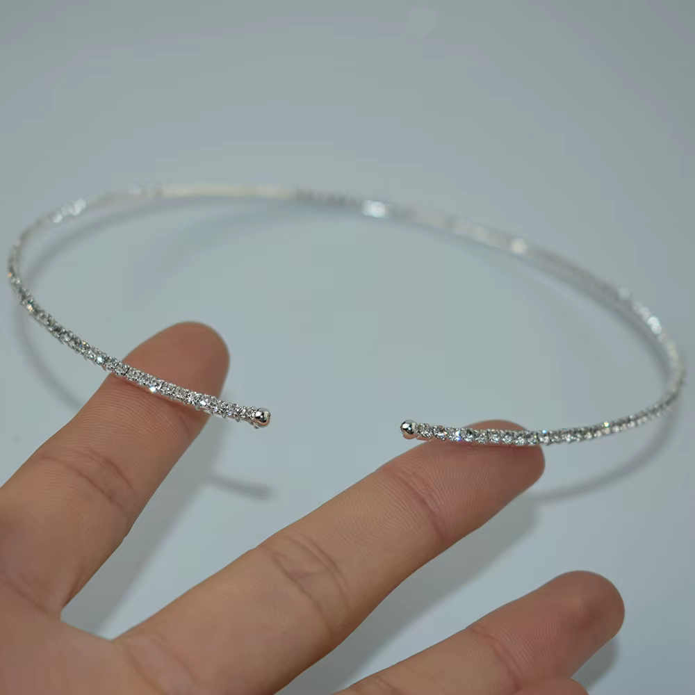 BLIJERY-Collier Ras du Cou avec Strass pour Femme, Bijou Classique, Simple, Cadeau de Tempérament, N