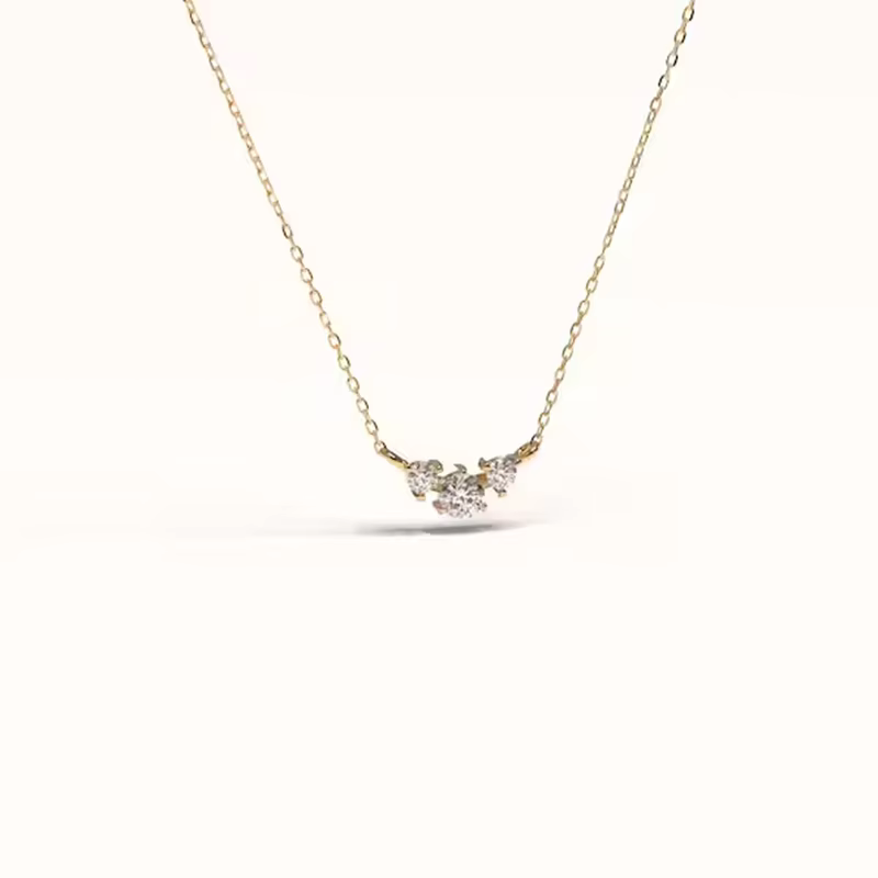 Lnngy-Collier pendentif Moissanite trois pierres en argent 925 pour hommes et femmes, colliers de la