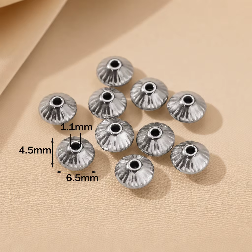 5 perles entretoises en acier inoxydable pour bracelet, bijoux, perles dorées, collier DIY, accessoi