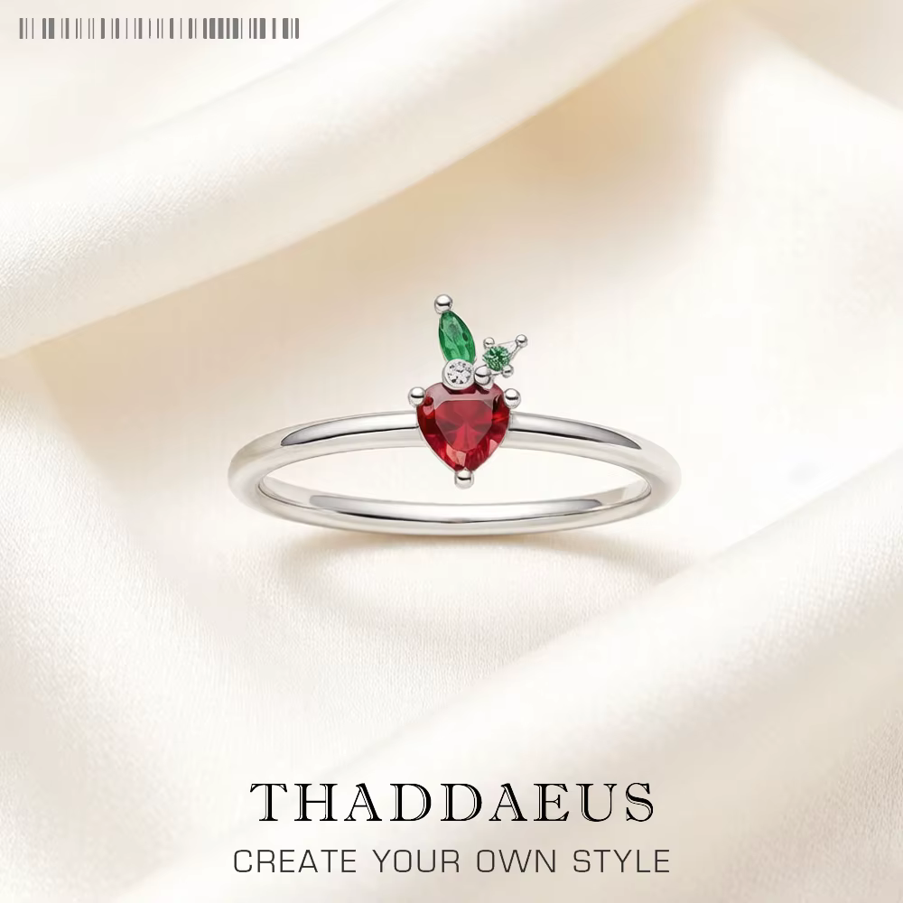 Bague d'amour aux fraises, bijoux fins européens pour filles et femmes, nouveau cadeau fantaisie mig