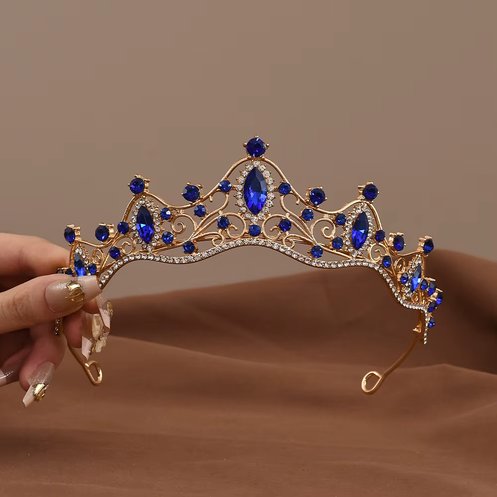 Princesse reine Vintage Baroque cristal couronne strass diadème pour les femmes mariée mariage fête 