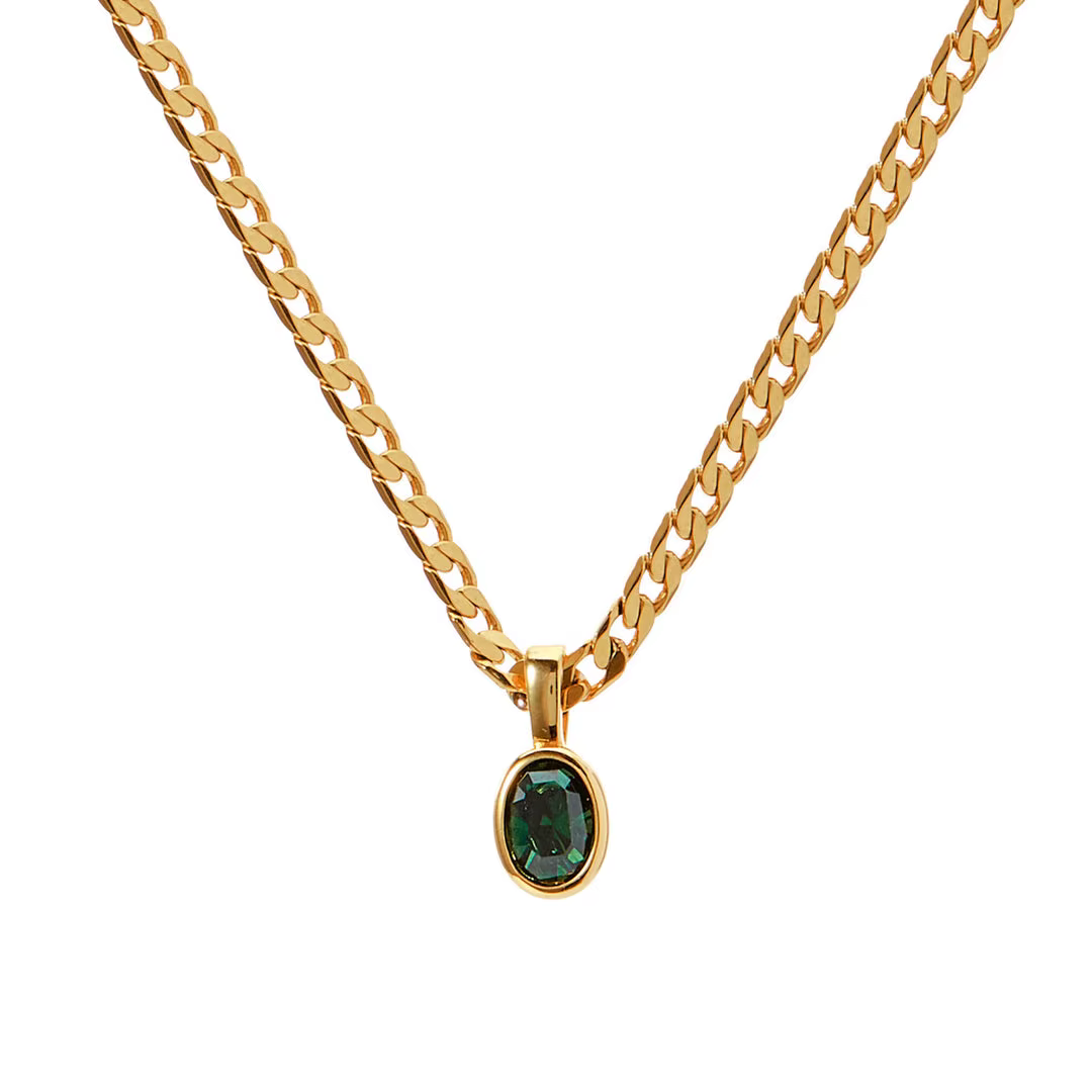 Collier pendentif ovale multicolore en pierre naturelle pour femmes, délicat, en acier inoxydable, p
