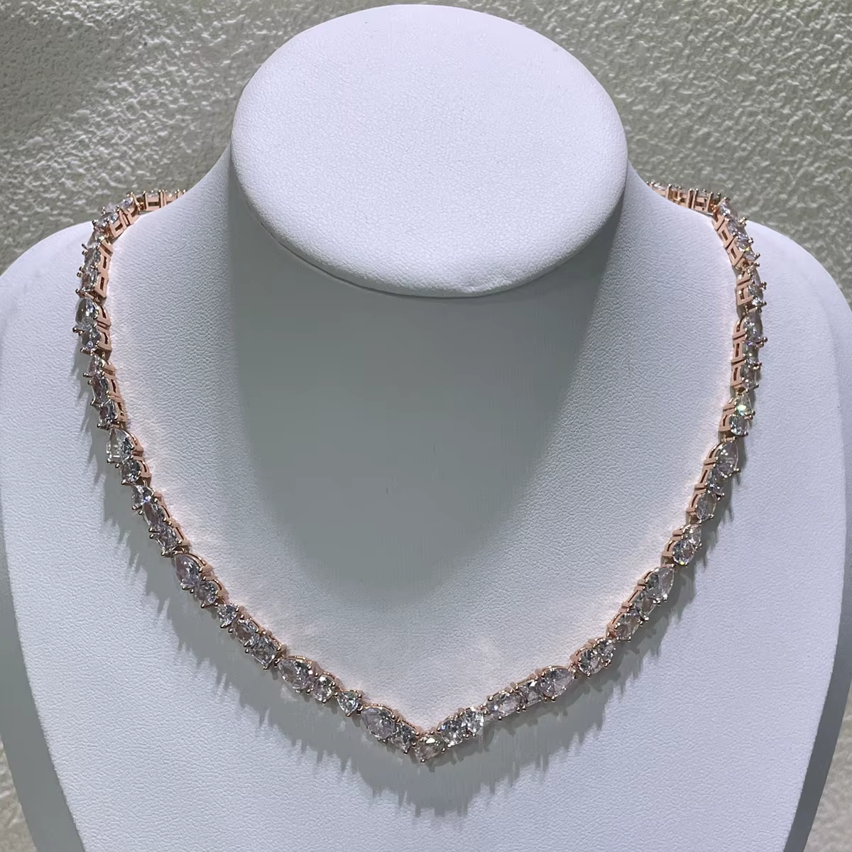 Ensemble de bijoux d'anniversaire fin de haute qualité, breloque en cristal géométrique blanc, colli