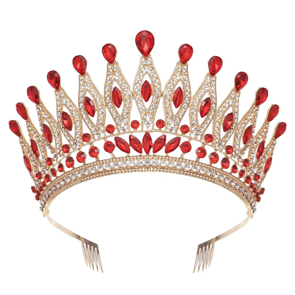 Accessoires de bijoux pour cheveux Couronnes de cristal de style baroque avec peigne Tiaras Couronne