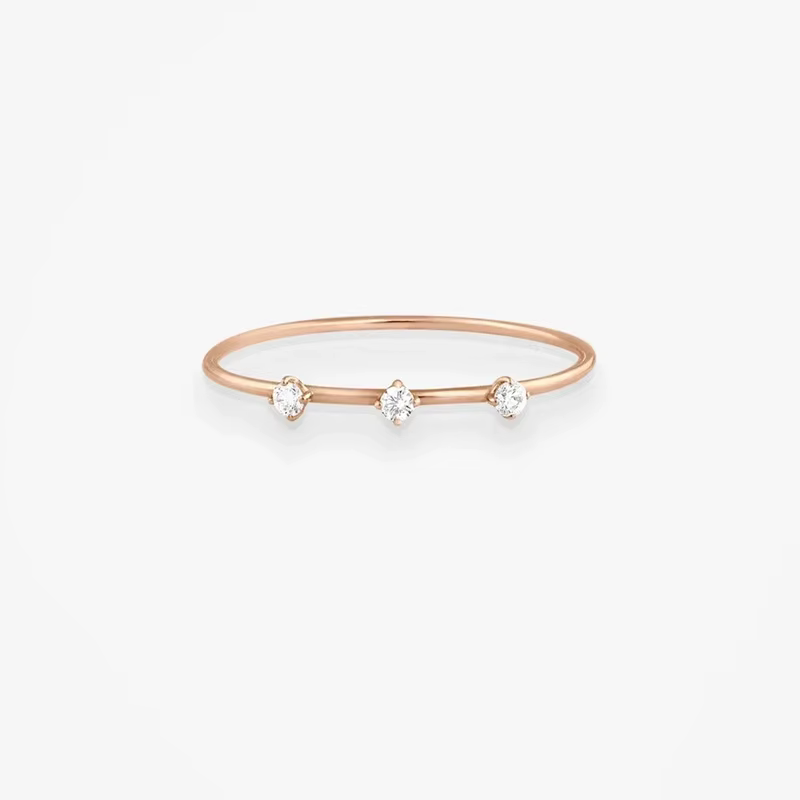 Bague en diamant de style minimaliste Hip hop pour femmes, bague fine réglable rétro haut de gamme e