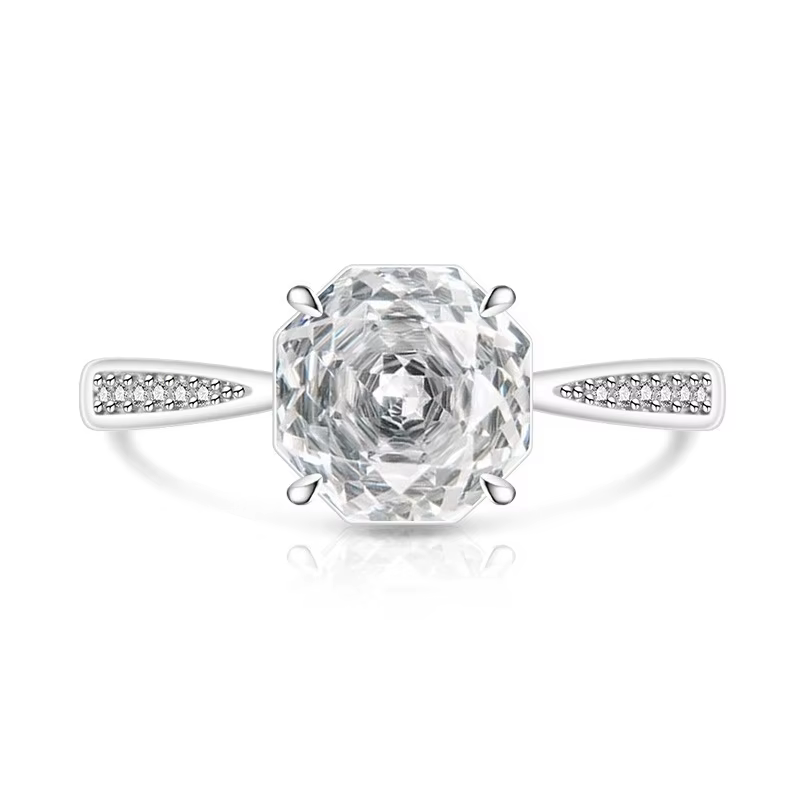 Bague pour femme en argent sterling 925 avec diamant à taille rose et haute teneur en carbone, simpl