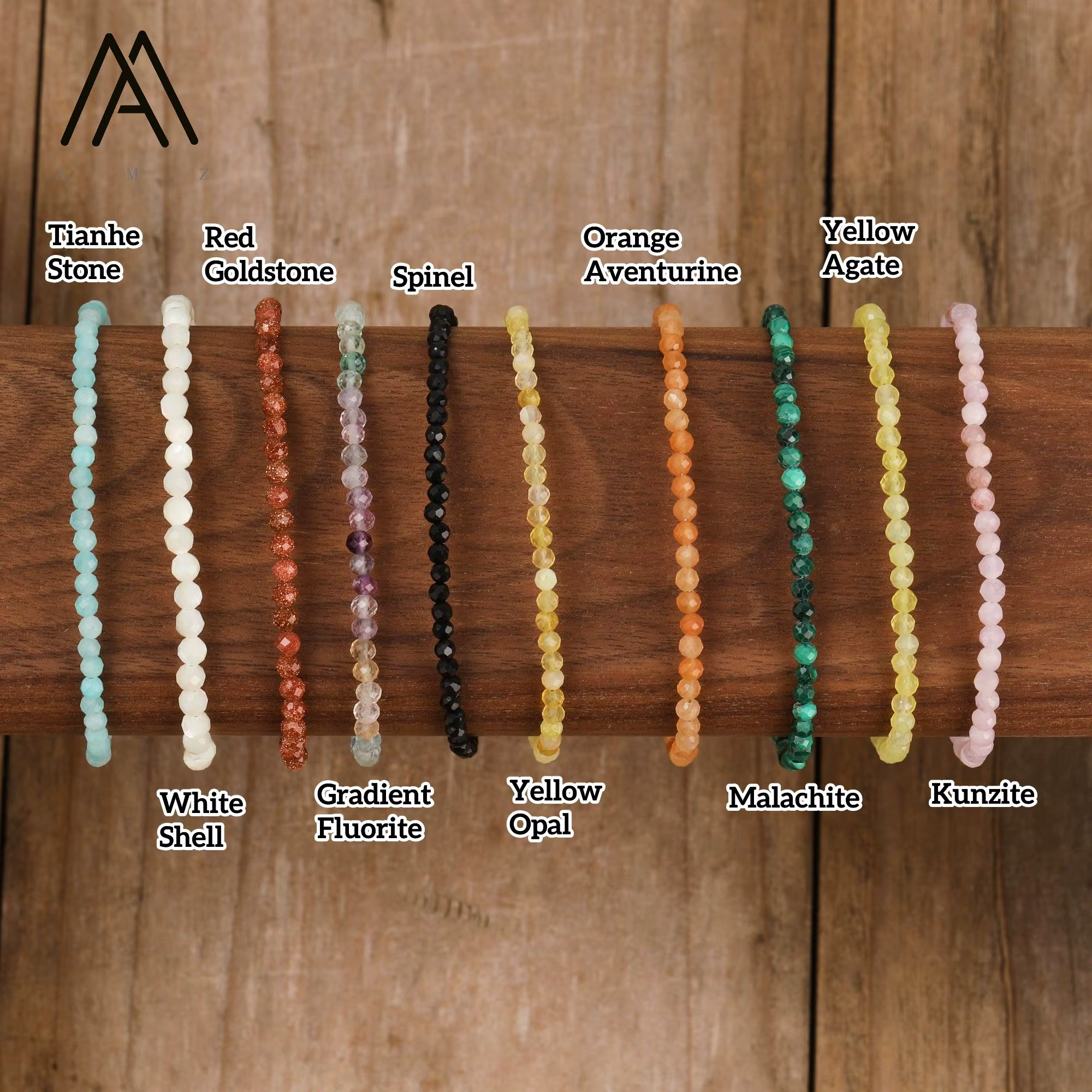 Bracelets bohémien en pierres précieuses à facettes, perles de 3mm, fil élastique en cristal, bijoux