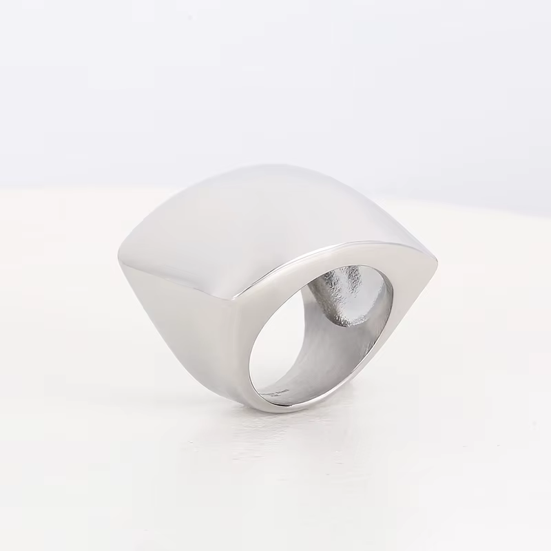 # 6- # Bague large et épaisse de 11 mm pour femme - Acier inoxydable 316L - KR108572-KJX