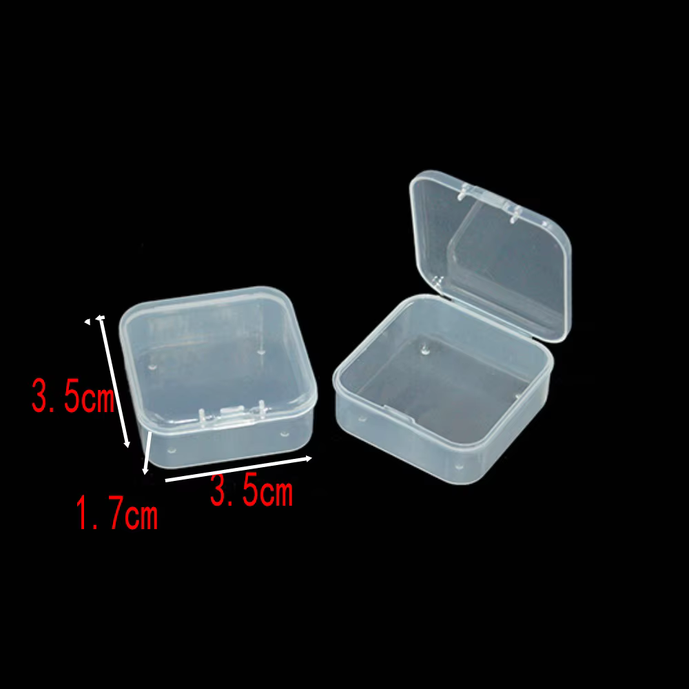 Boîte de rangement en PP, Mini boîtier en plastique Transparent, conteneur carré rectangulaire, boît
