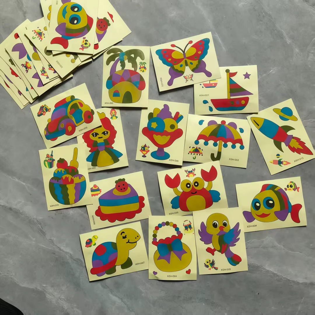 Kit d'art du sable DIY avec divers motifs, ensemble de peinture créative pour projets artistiques am