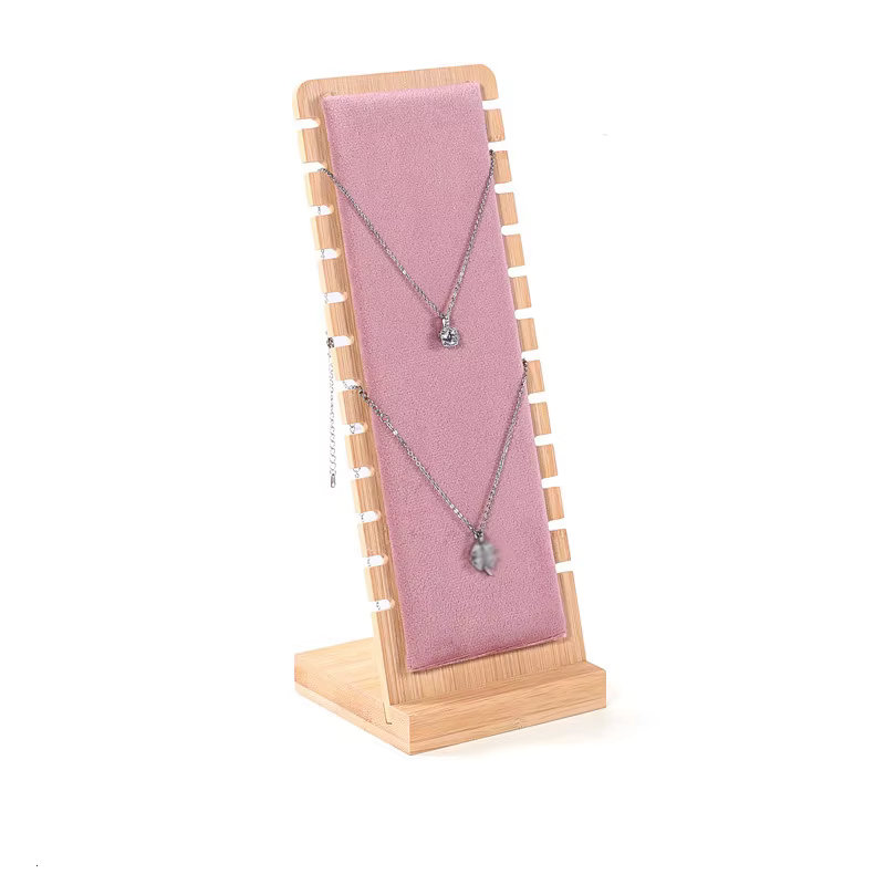 Nouveau bricolage créatif bambou en bois collier cadre mode bijoux présentoir Bracelet Support bijou