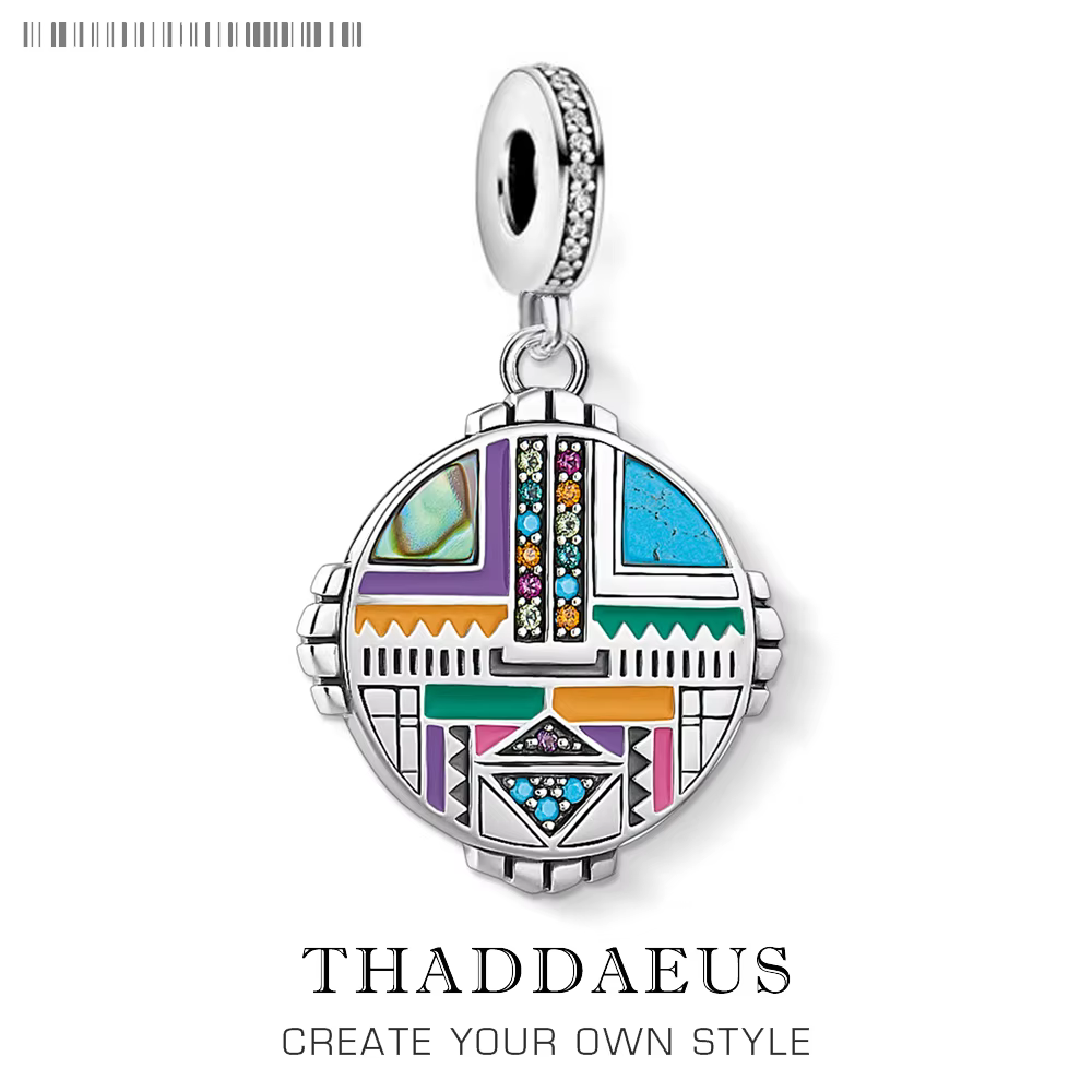 Pendentif à breloque en argent regardé 925, bijoux fins, rayons de soleil, symboles ethniques, tout
