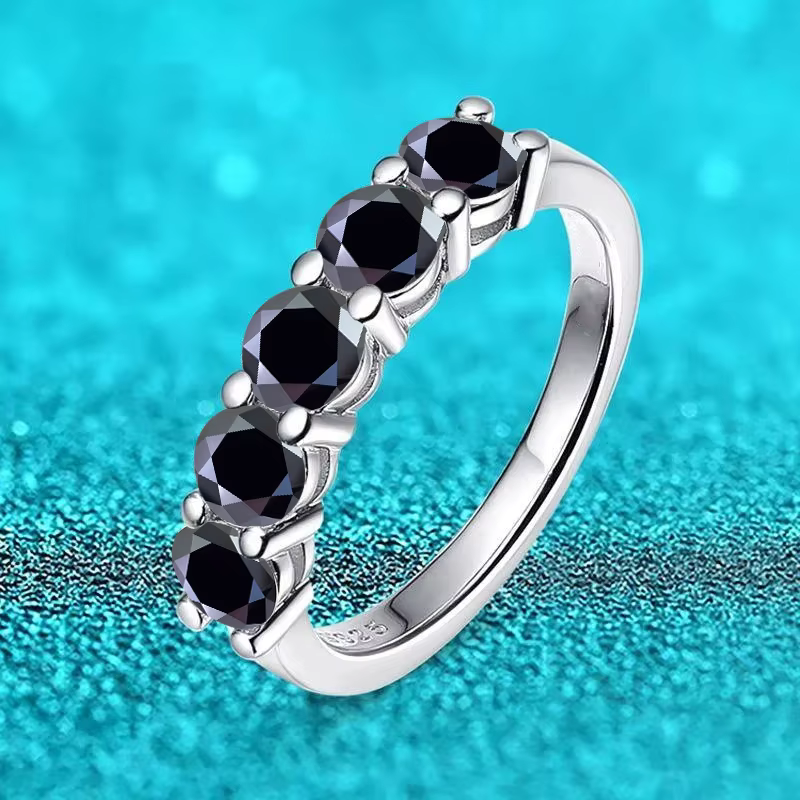 JoyceJelly 4mm D couleur VVS Moissanite bague pour femmes Total 1.5CT S925 bijoux en argent Sterling
