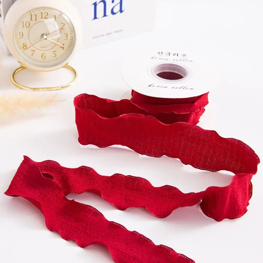 Injribbon en mousseline de soie satinée à bords effilochés faits à la main, 10 mètres, 4cm, ruban po