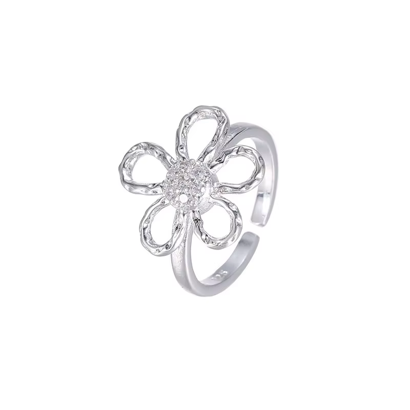 Boucles d'oreilles en argent 925 pour femme, motif floral irrégulier, piercing, boucles d'oreilles d