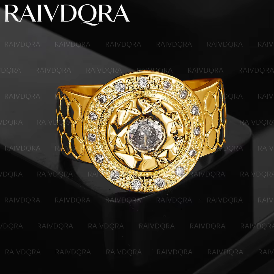 Bague fine ronde large plaquée or 18 carats avec zircon pour femme, bijoux de mode, accessoires de c