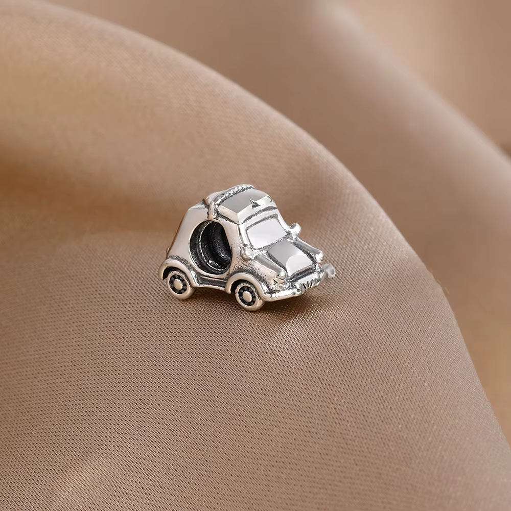 Pendentif de voiture de course en argent 925, breloque de Bus, chaîne de sécurité pour berline de vo