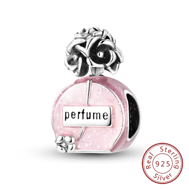 Breloque en argent Sterling 925, pendentif rose, adapté au Bracelet à breloques Original, collier, p