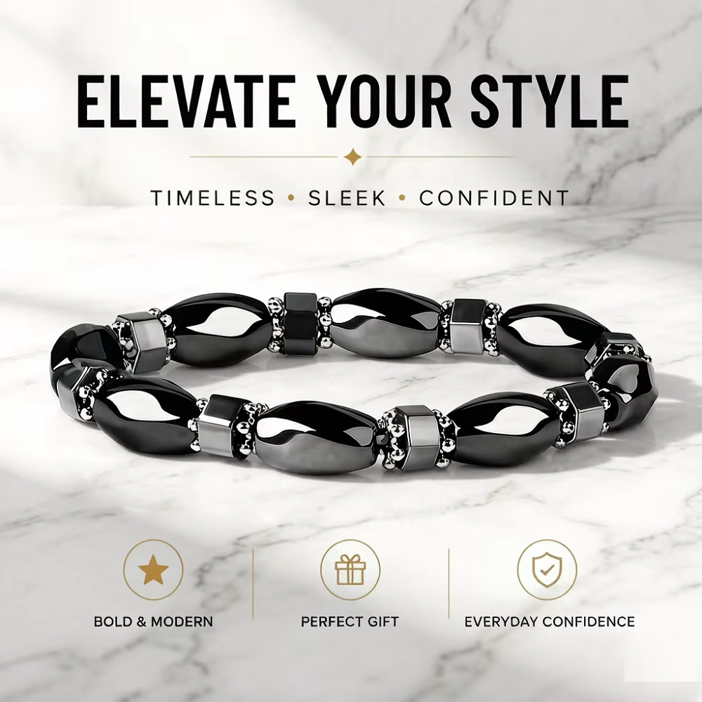 Bracelet magnétique de guérison TISYN pour hommes et femmes, perles colorées en pierre de lave noire