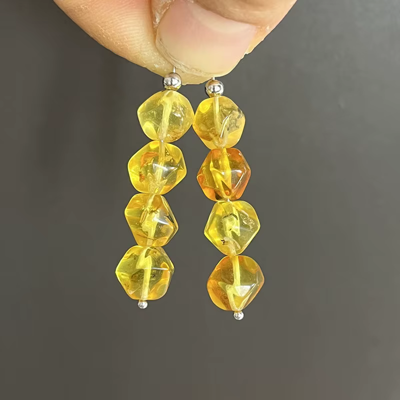Boucles d'oreilles multicolores en ambre pour femmes, cadeau en argent S925, magnifique boucle d'ore