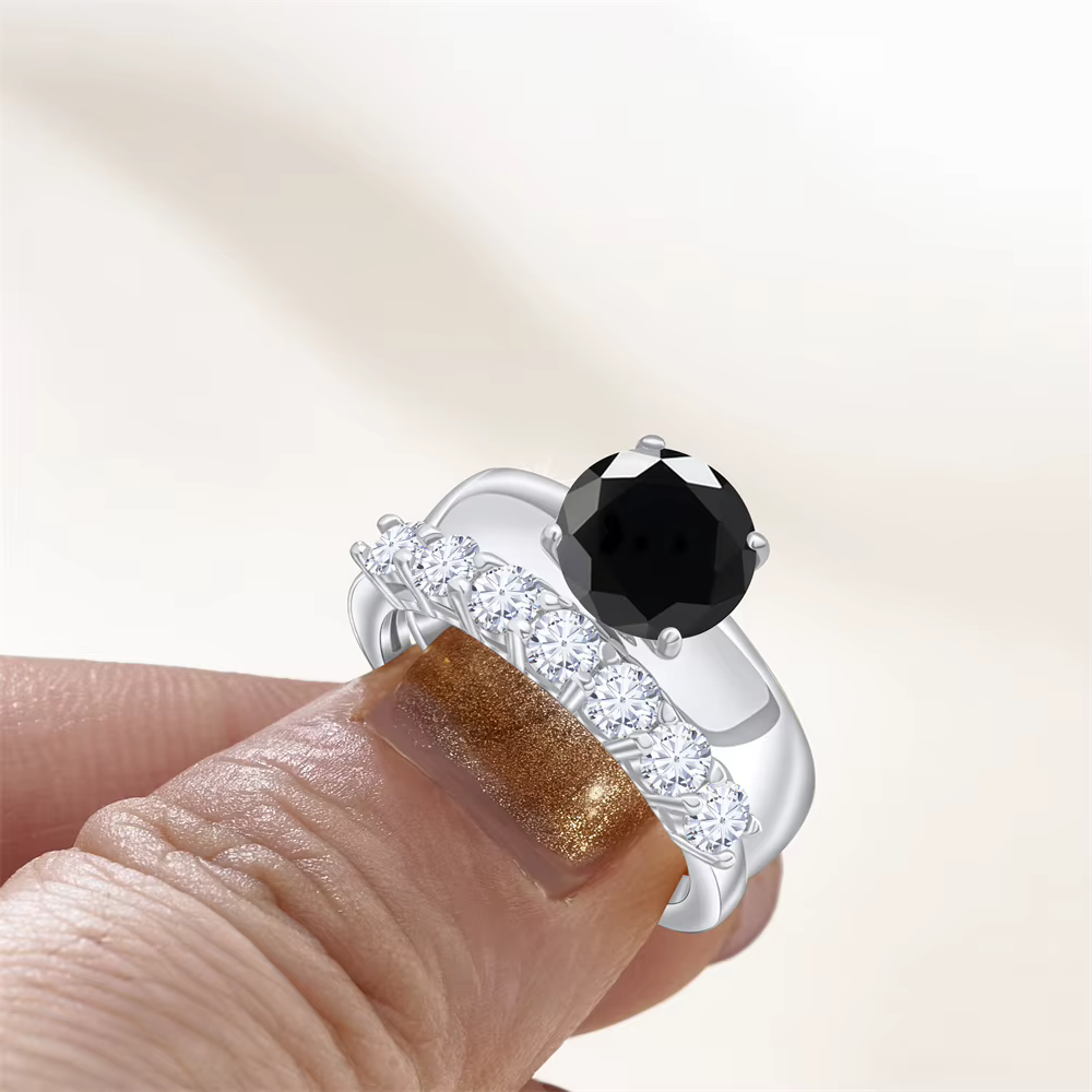 Ensemble de bagues en Moissanite en argent 3,5 ct, certifié GRA, testeur de diamant, bijoux de fianç