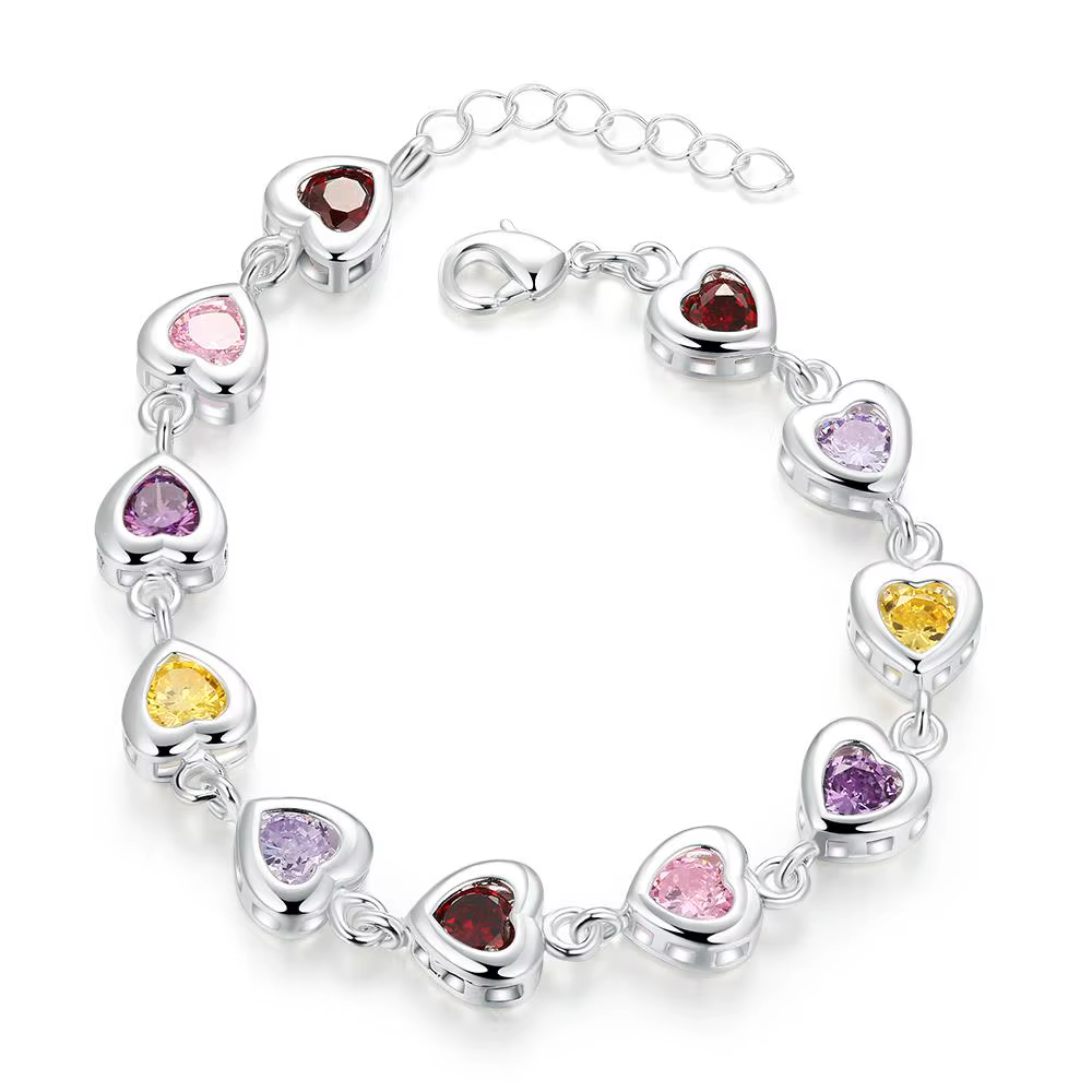 Noble Fine 925 en argent Sterling élégant charme Bracelets Zircon chaîne cristal bijoux mode pour le