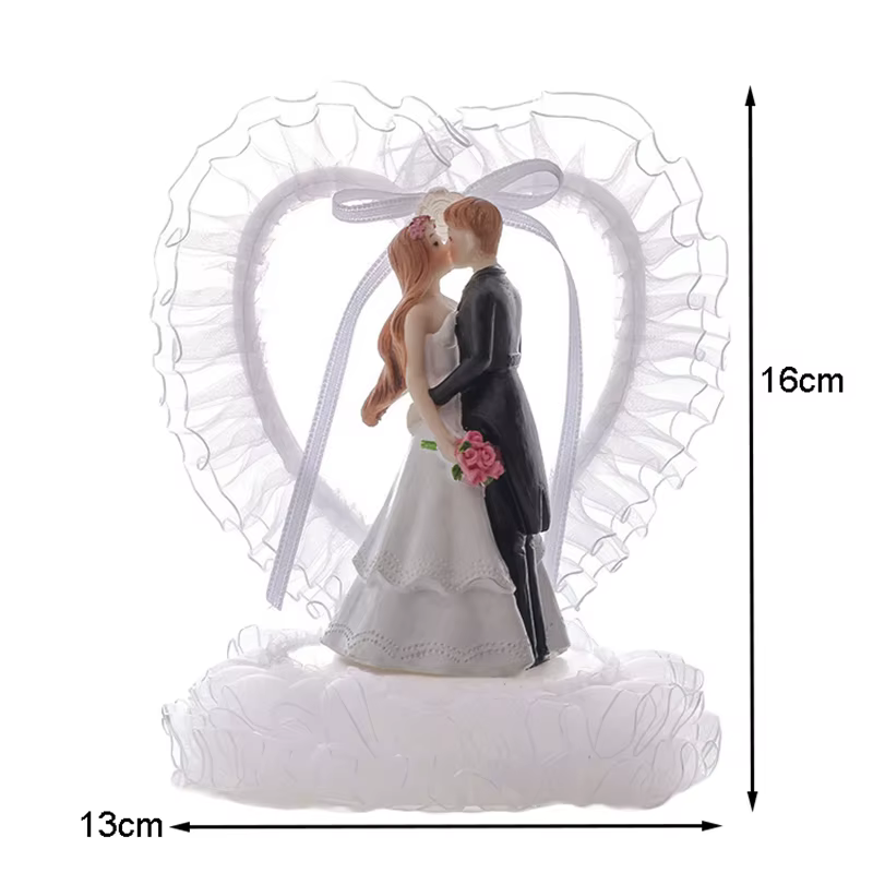 Figurines de la Mariée et du Marié Auckland en Résine, Décoration de Gâteau de Mariage, de Fiançaill