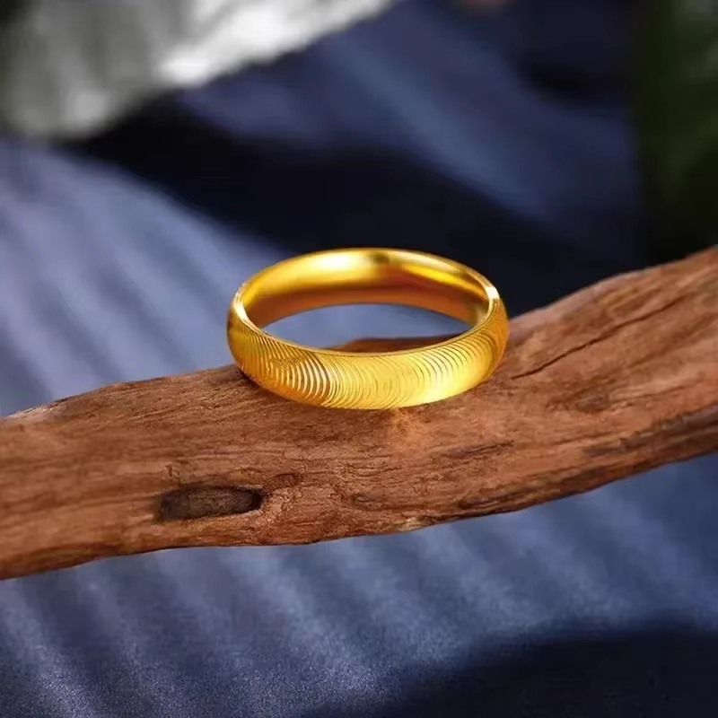 Bague œil-de-chat en or pur 24 carats AU999 de haute qualité GoldNouveau, élégante et simple pour le
