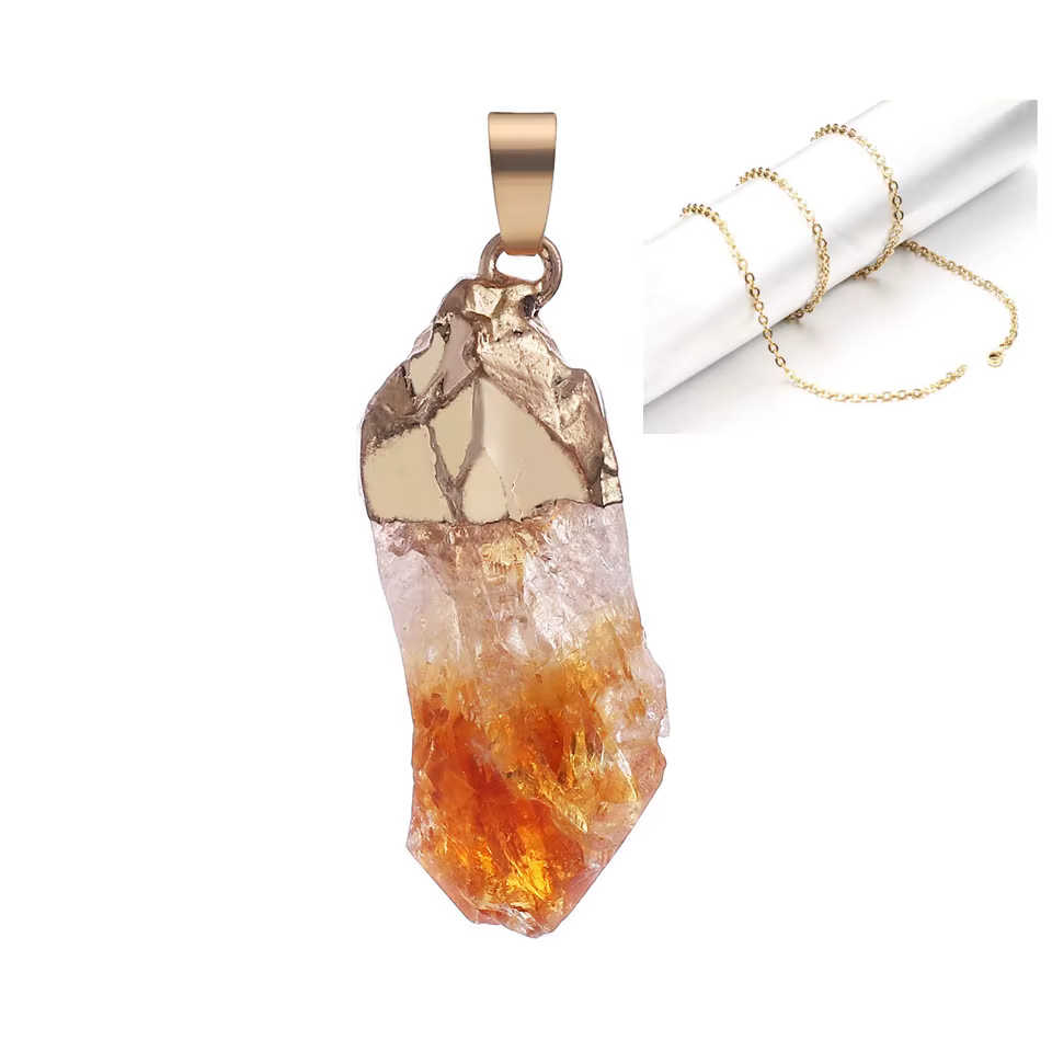 Améthyste naturelle irrégulière pierre brute pendentif clavicule Quartz Transparent dame mode bijoux