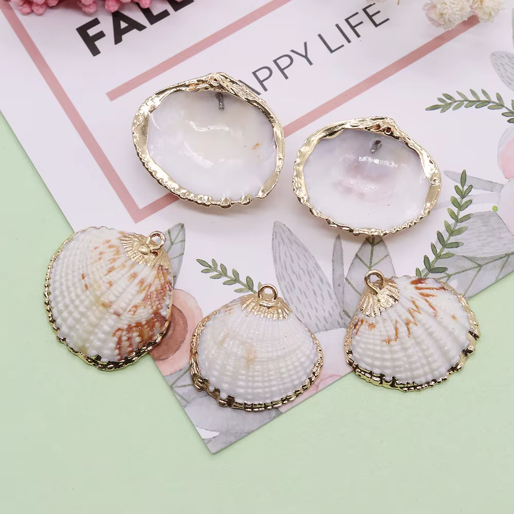 Bijoux bohèmes en coquillage d'eau douce naturel pour femmes, boucles d'oreilles, pendentif, fétoncl