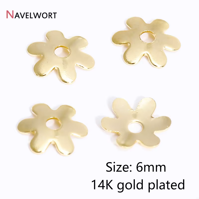 Capuchons de perles en laiton plaqué or 14 carats et 18 carats, capuchons de perles de fleurs pour b