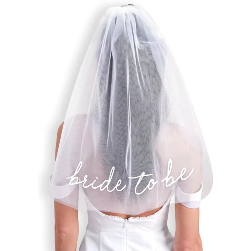 Couvre-chef blanc pour future mariée, voile, cadeau de fête de poule, décoration de fête d'enterreme