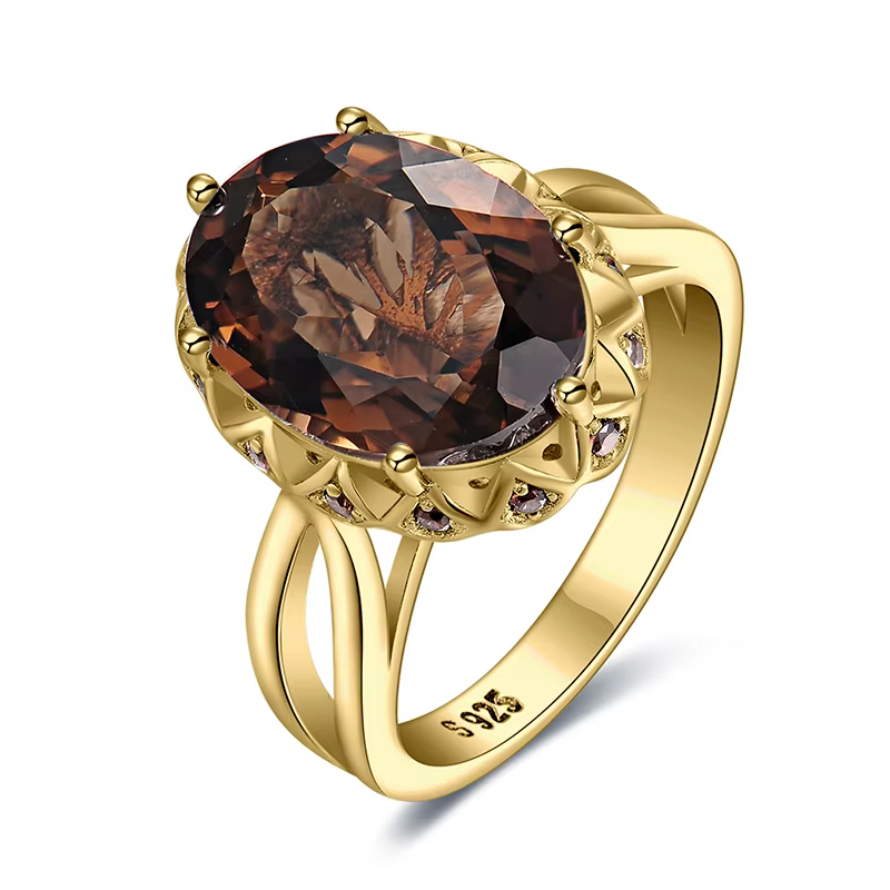 JewelryPalace – bague de déclaration de Cocktail en argent Sterling 925, grande pierre précieuse, Qu
