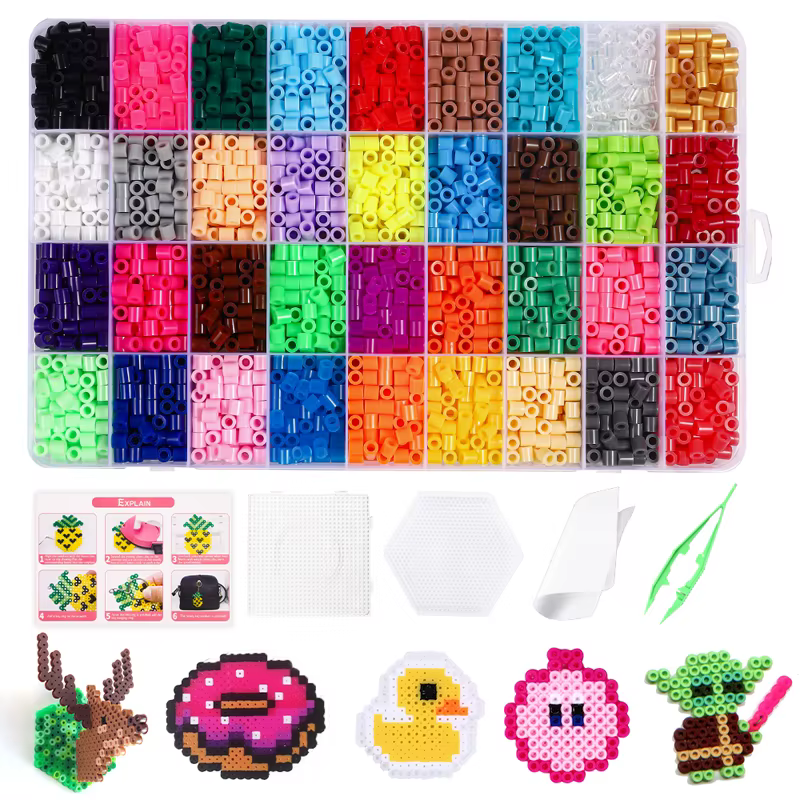 Kit de perles fusibles comprenant des panneaux perforés, ensemble de perles fondantes pour bijoux, p