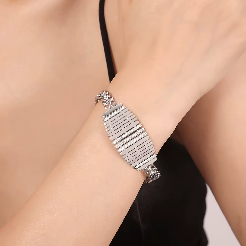 Hyperbole-Ensemble de bijoux plaqué or pour femme, grand collier, bracelet, acier inoxydable, double