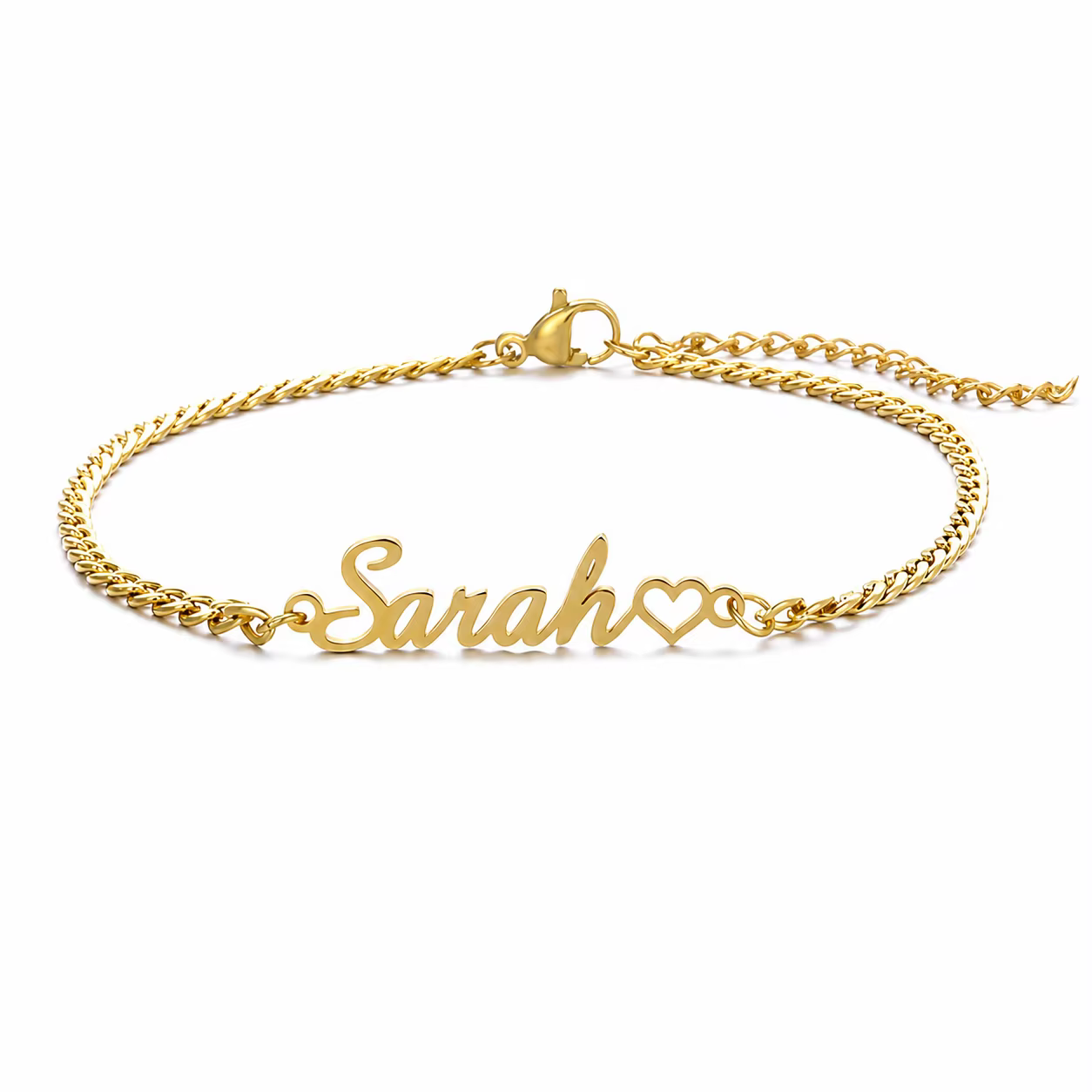 Chevillère personnalisée en acier inoxydable pour femme, chevillère avec pendentif nom personnalisé,