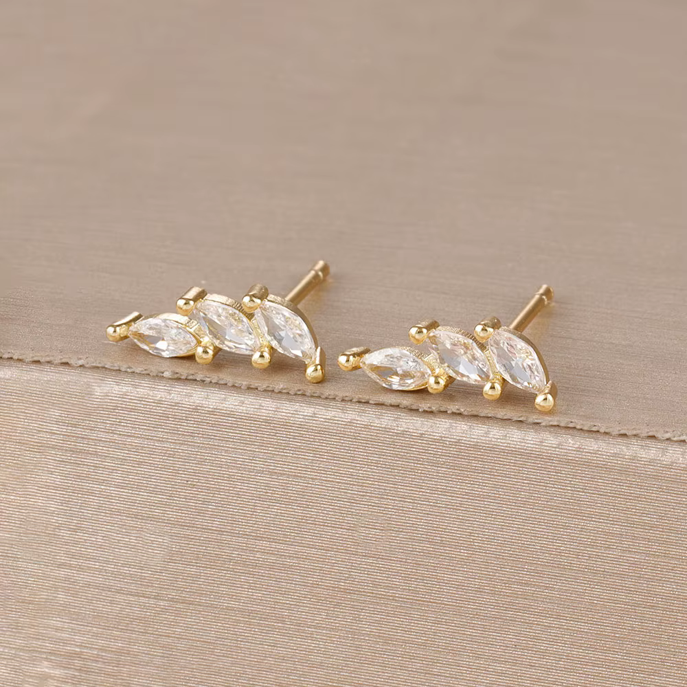 Boucles d'oreilles en forme de feuilles de cristal pour femmes, en acier inoxydable, yeux de cheval,