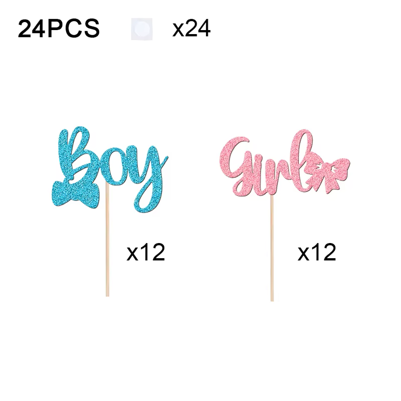 YOMDID 24 pièces Décorations de gâteau pour garçon ou fille, nœuds scintillants pour filles, nœuds p