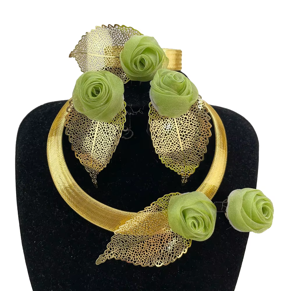 Femme collier ensemble de bijoux mode collier boucle d'oreille bague Bracelet tendance vêtements bij