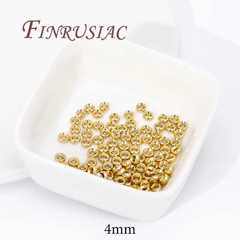 Perle d'espacement pour Bracelets, séparateur plaqué or 18 carats pour perles, accessoires de fabric