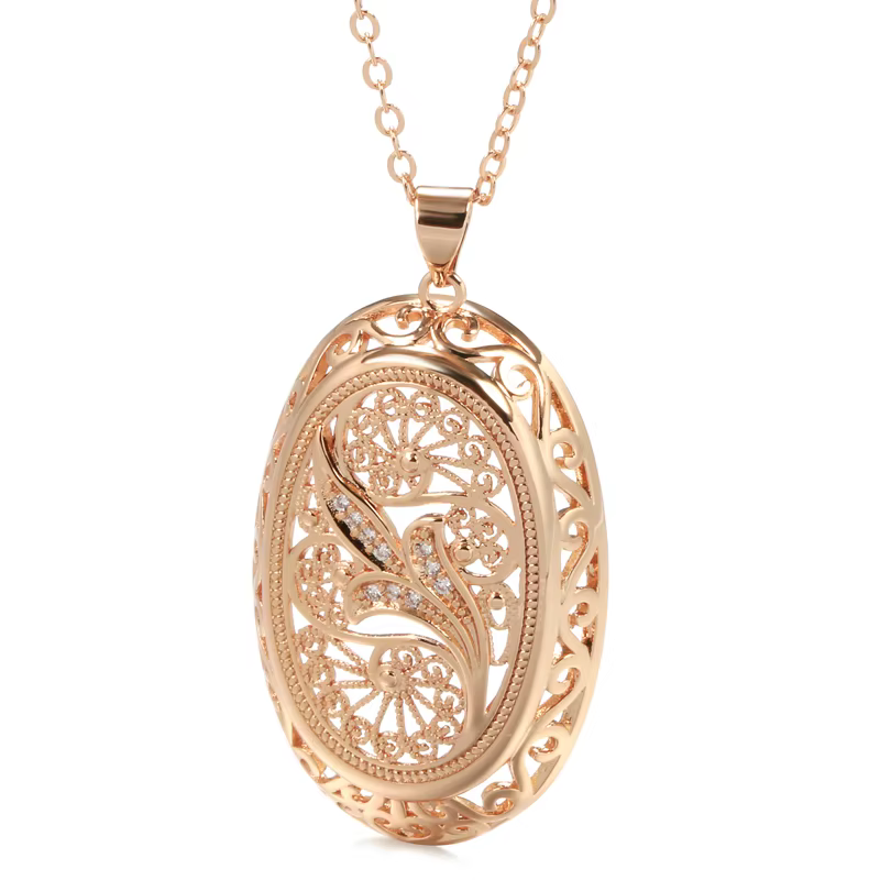 SYOUJYO-Collier pendentif grande taille pour femme, design creux, bijoux fins vintage, cadeau nature