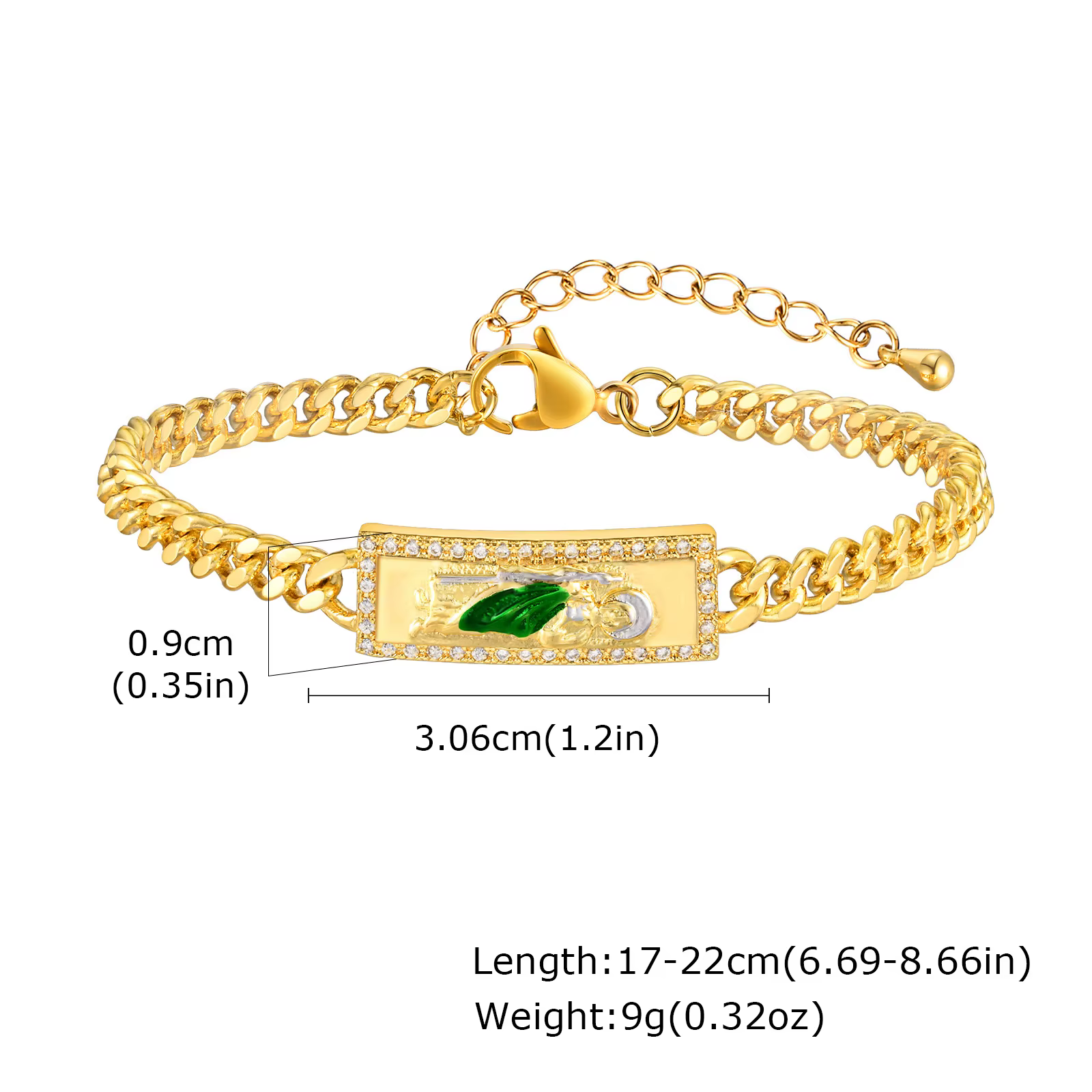 San Judas Tadeo Bracelets pour hommes garçons, couleur or Oro Laminado bracelet à maillons réglables