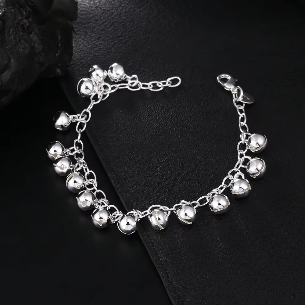 Breloque chaude belle cloches chaîne 925 Bracelets en argent Sterling pour femme fête de mariage fil