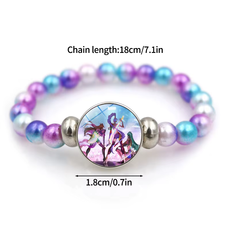 Collier Cœur Gabby Dollhouse, Bracelet Perlé Coloré, Bijoux Mignons de Dessin Animé, Accessoires Cos