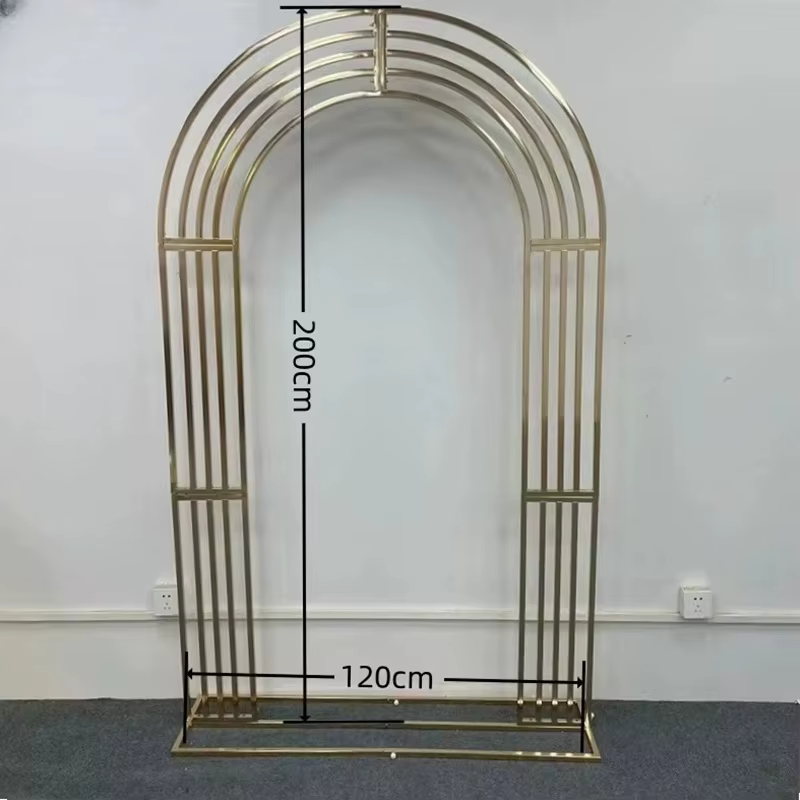 1/3 pièces Arche florale incurvée à cinq branches dorée brillante, l'axe central rêveux d'une fête d