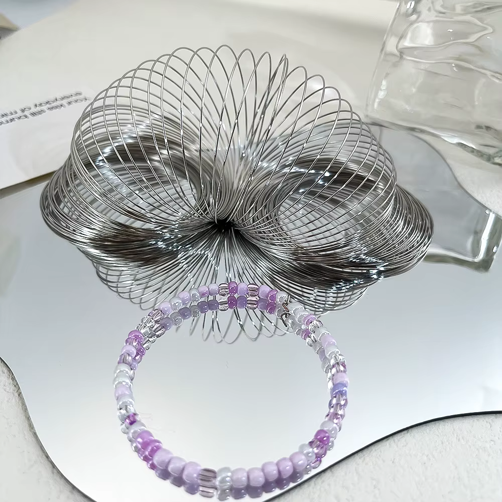 100 anneaux fil à mémoire de forme boucle de fil de fer 55mm 60mm 115mm pour bricolage Bracelet à re