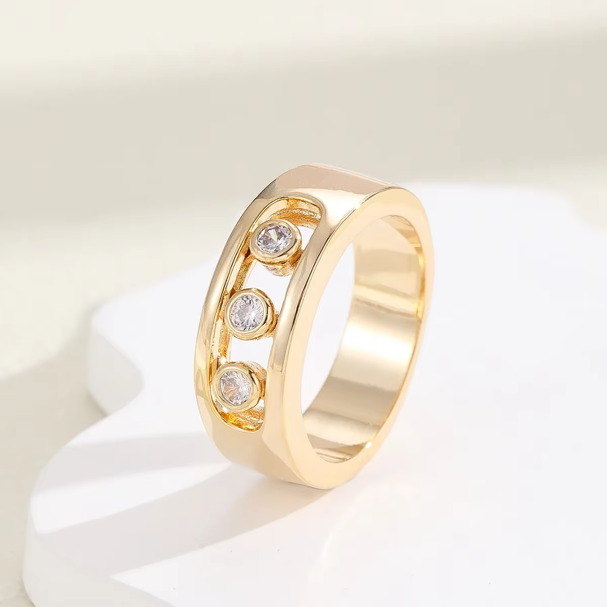 Bague au design unique, créative, élégante, haut de gamme, style niche simple, style explosion Moyen
